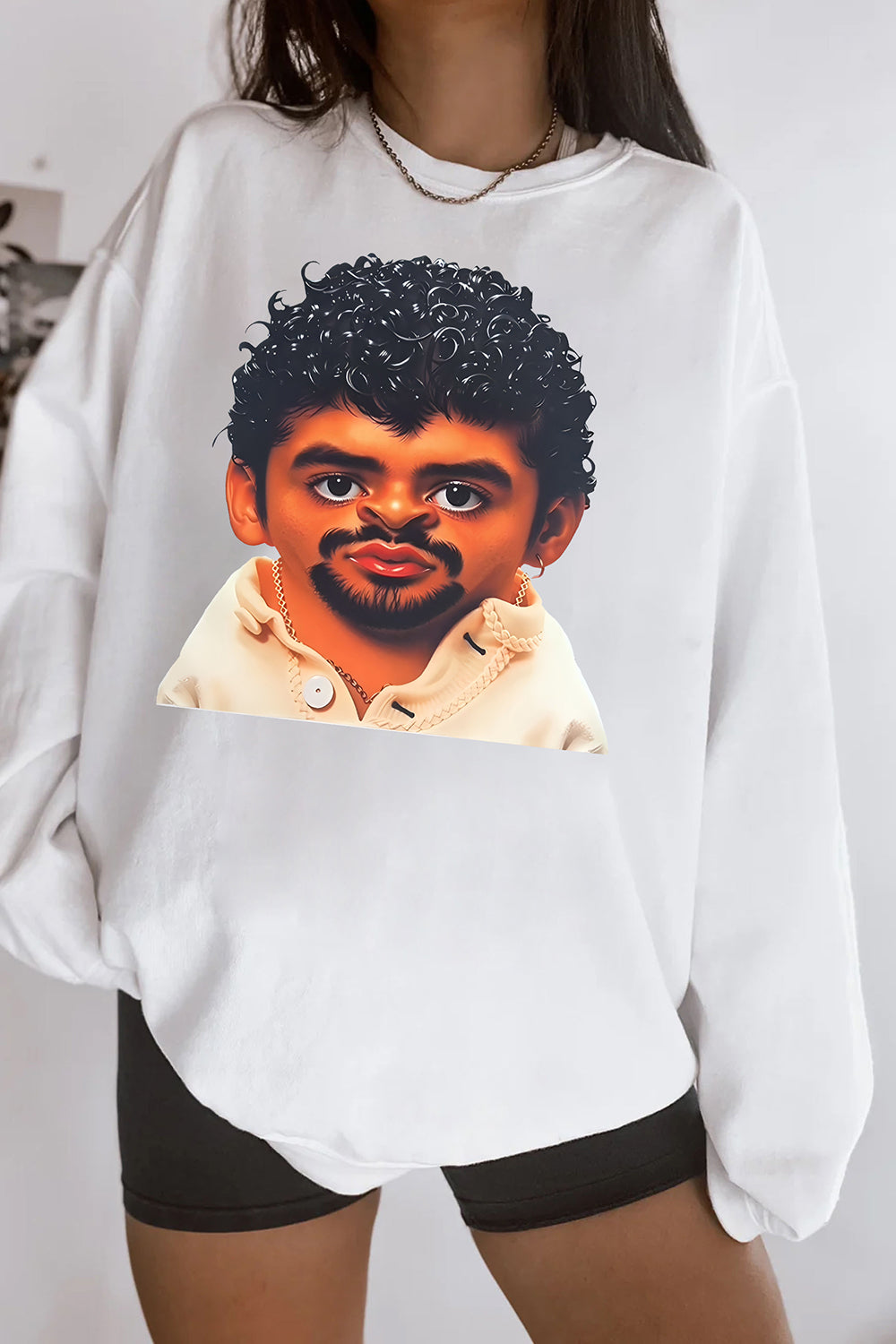 New Bad Bunny Cute Portrait DTMF Graphic Sweatshirt For Women