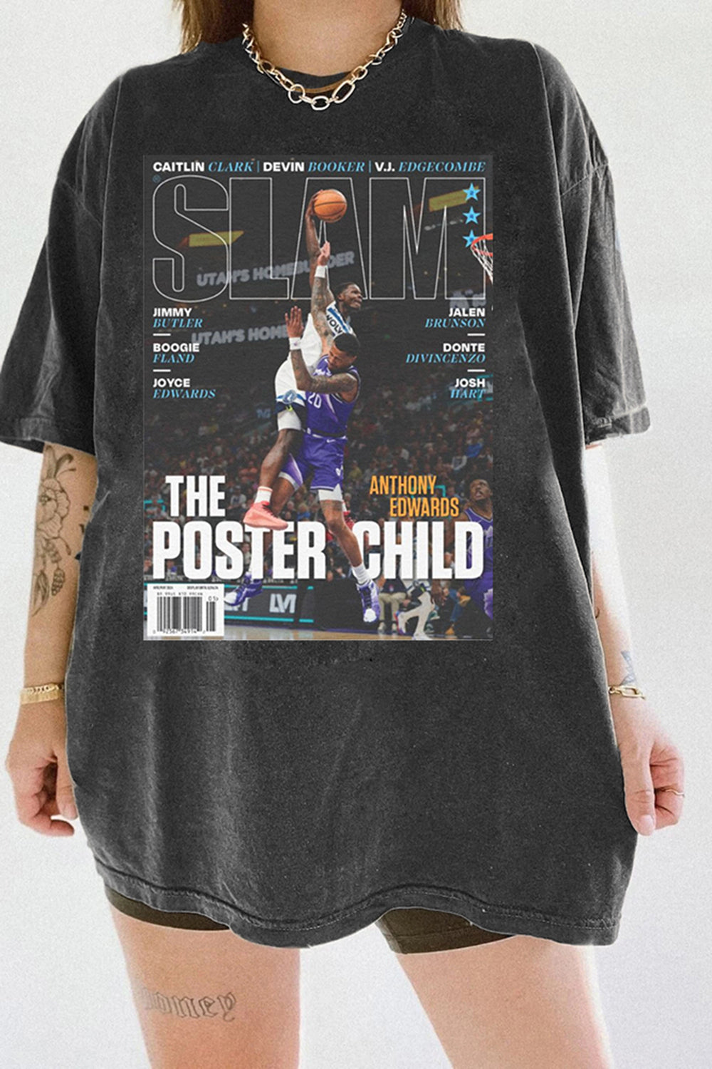 New Anthony Edwards Minnesota Timberwolves NBA Slam Cover Tee For Women