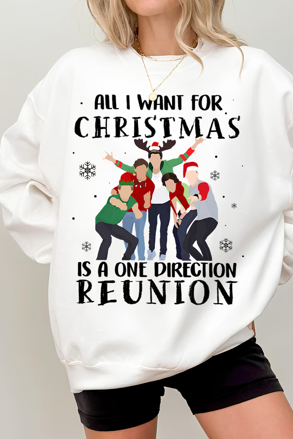 New All I Want For Chritmas Is One Direction Fleece Sweatshirt