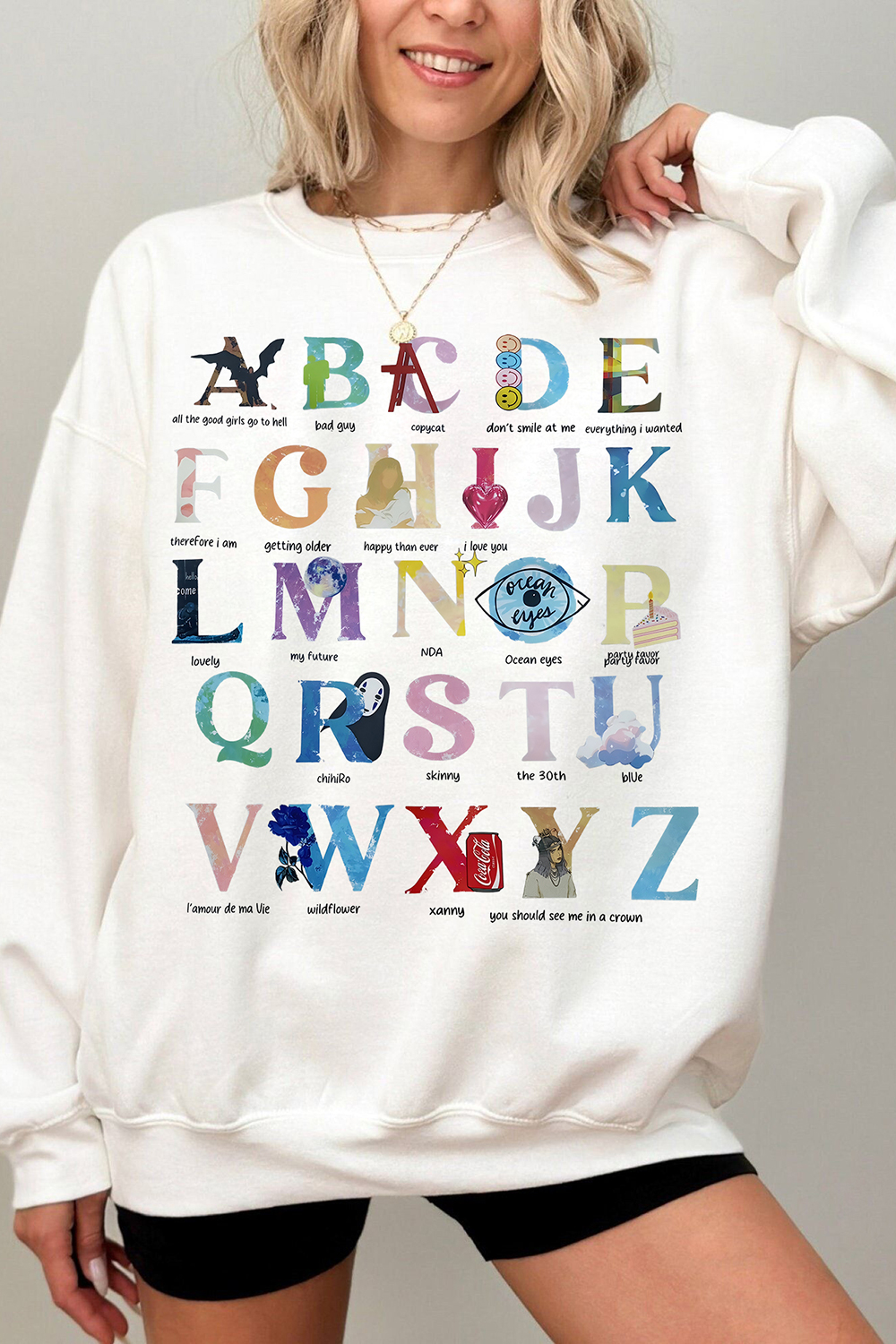 New Alphabet Billie Eilish Version Sweatshirt For Women