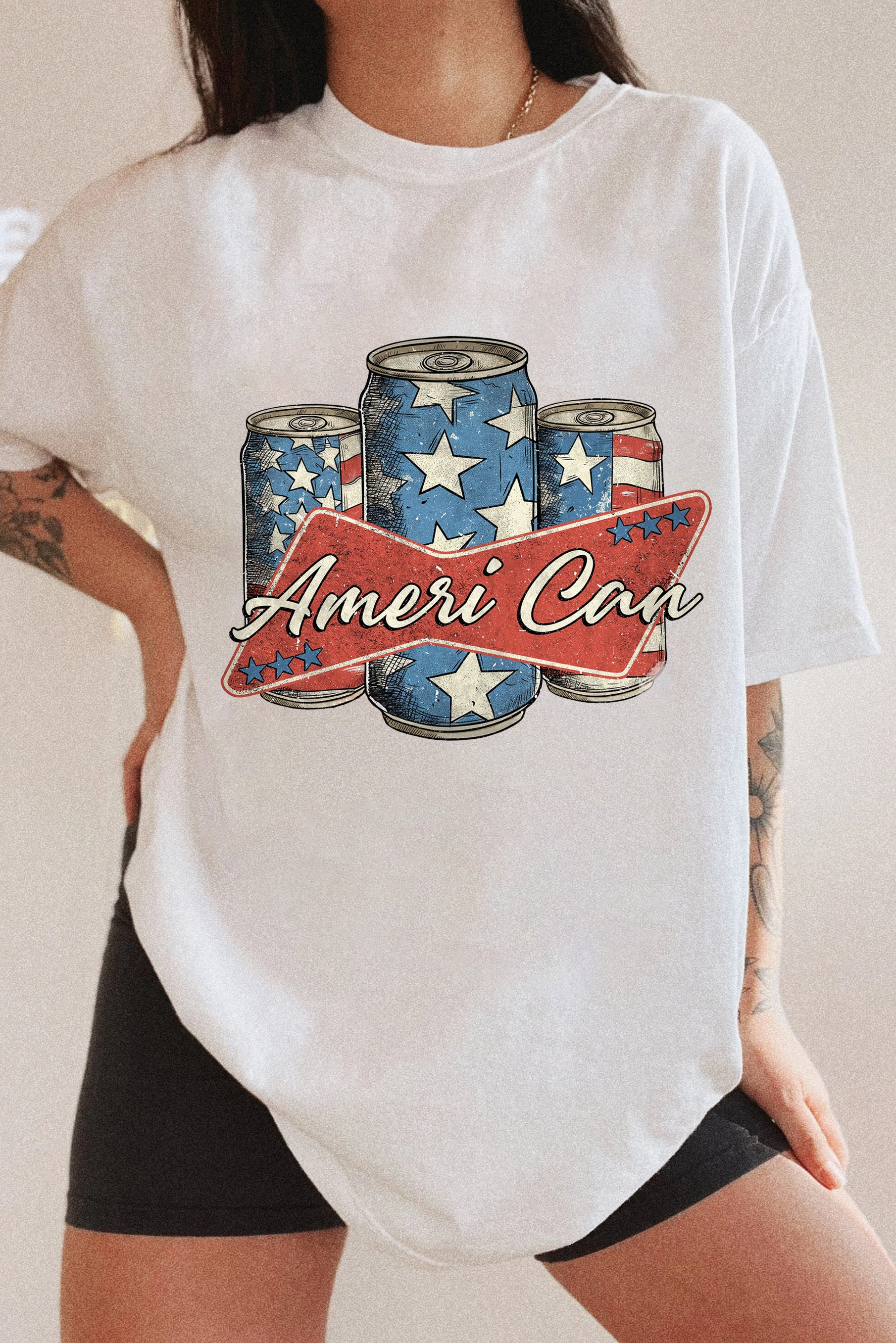 New Ameri Can 4th Of July Independence Day Tee For Women