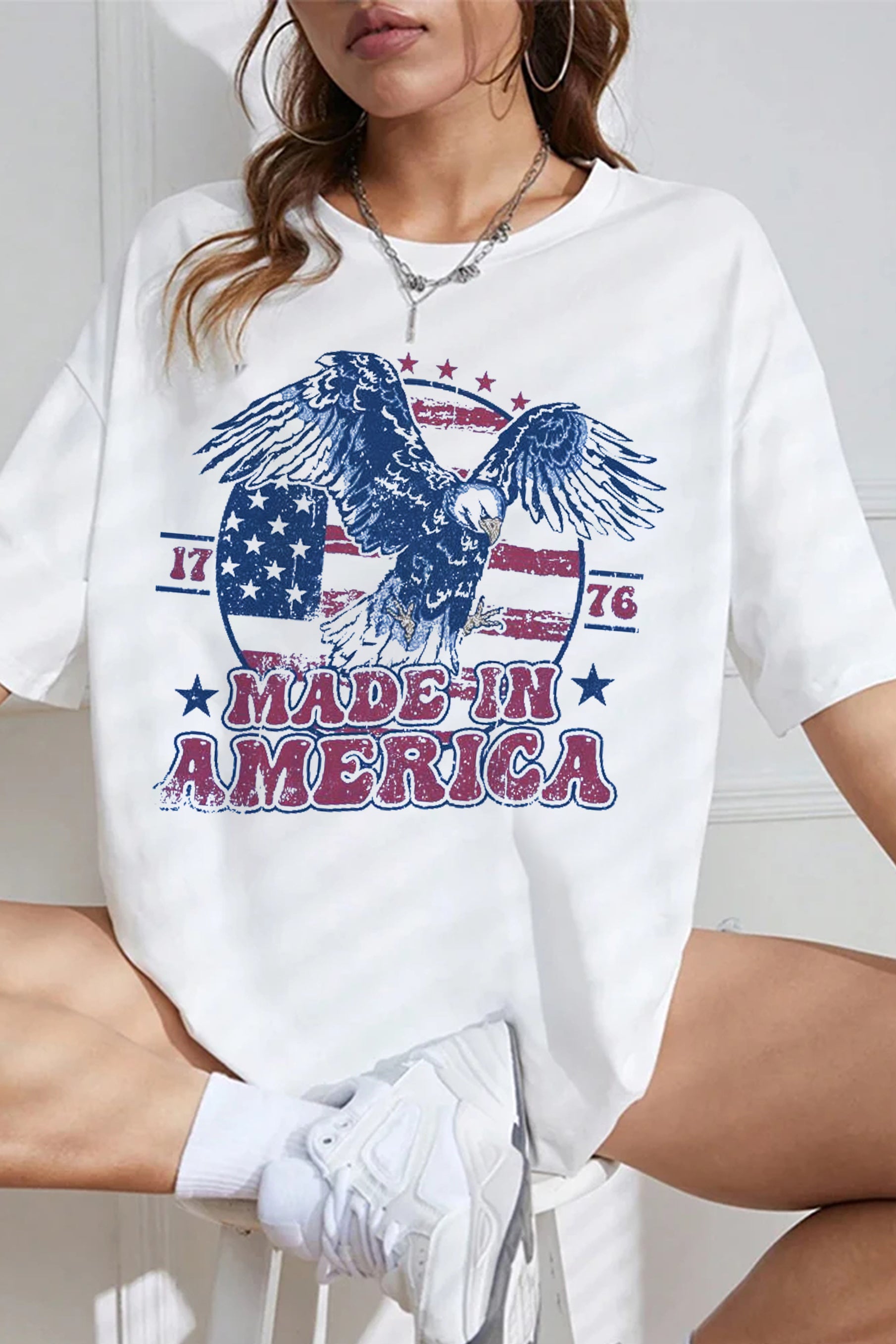 America Eagle July 4th Tee For Women