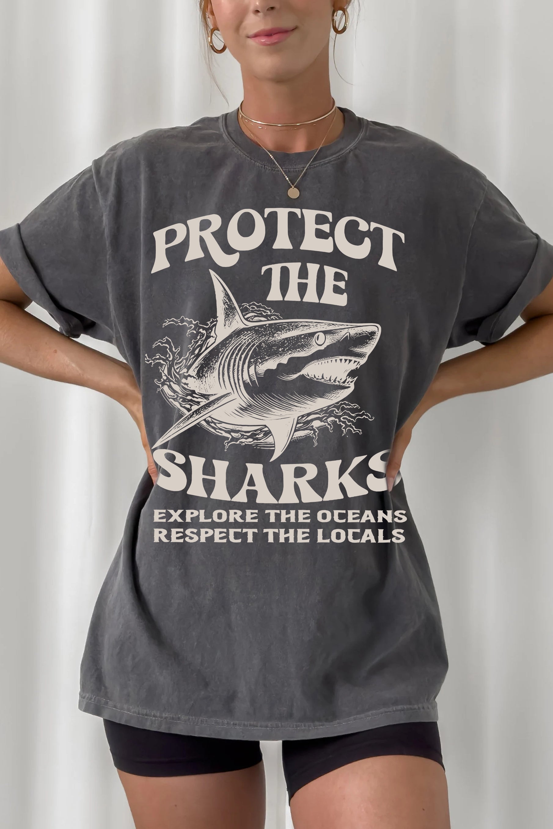 New 90s Vintage Shark Tee For Women