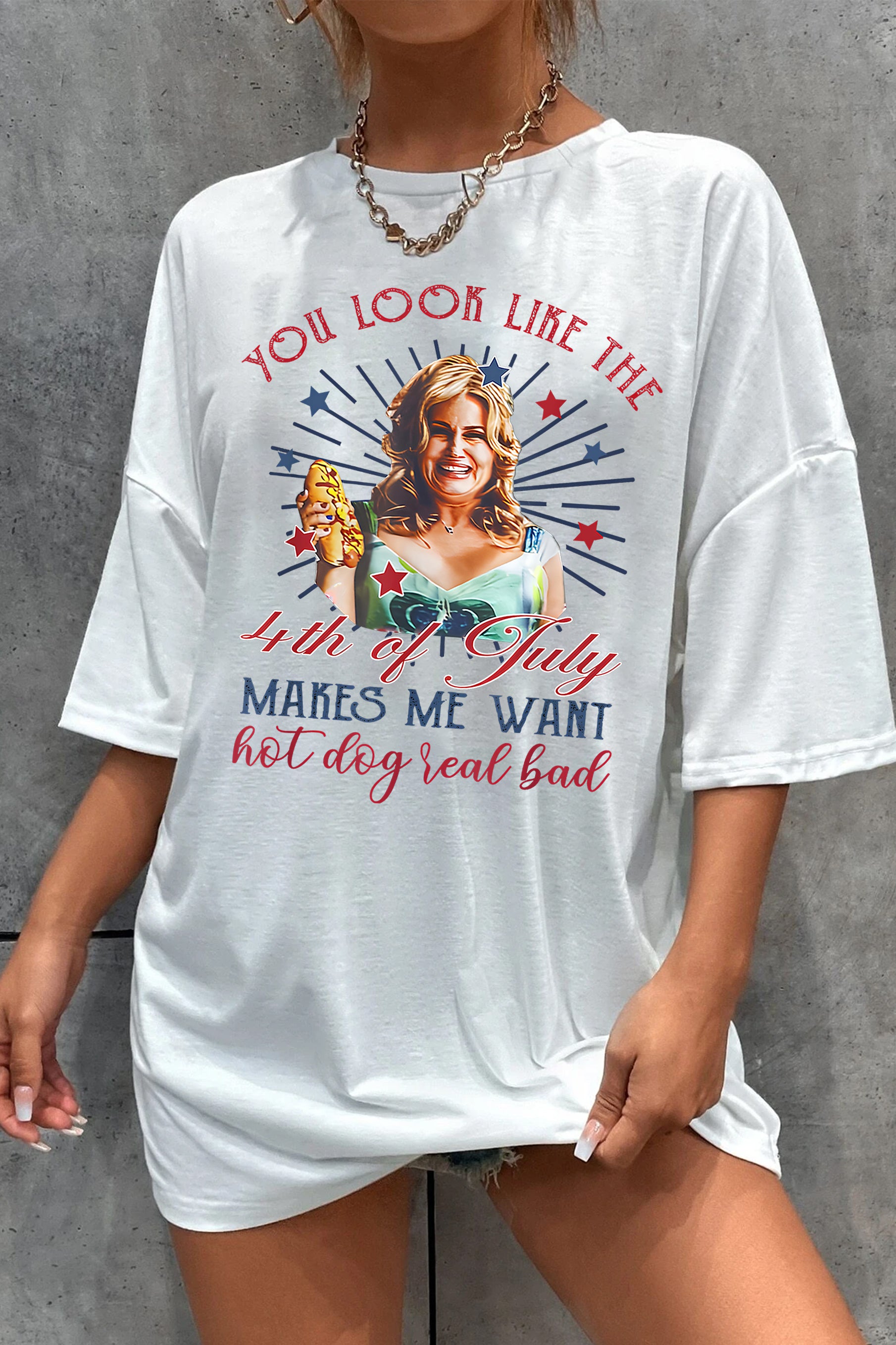 4th Of July Makes Me Want A Hot Dog So Bad Tee For Women