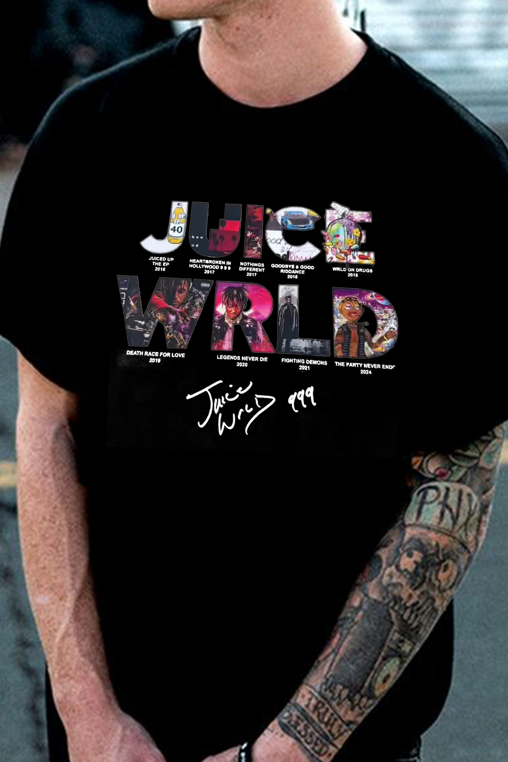 New WRLD letter print men’s short-sleeved T-shirt