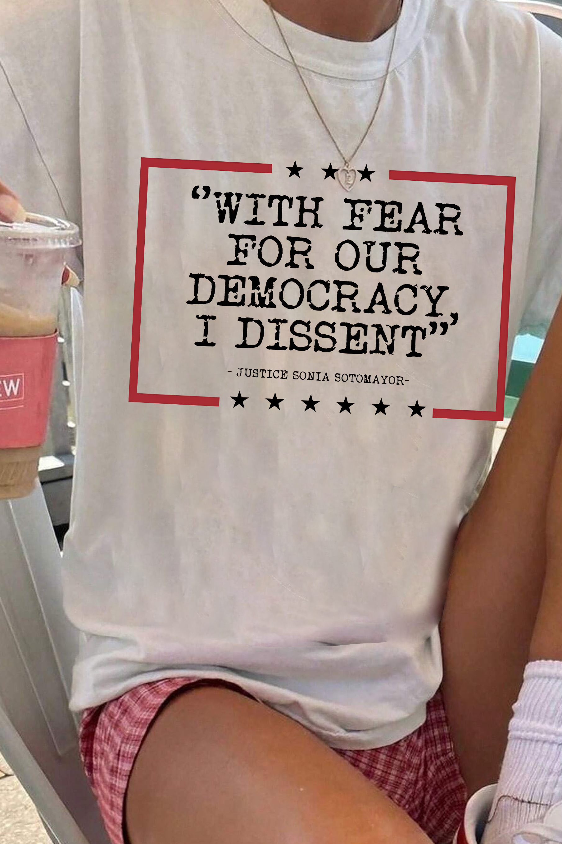 New With Fear For Our Democracy I Dissent Tee For Women