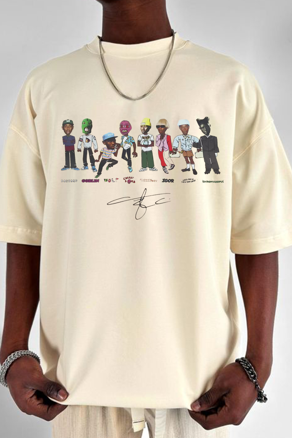 Tylerthecreator cartoon print men's t-shirt