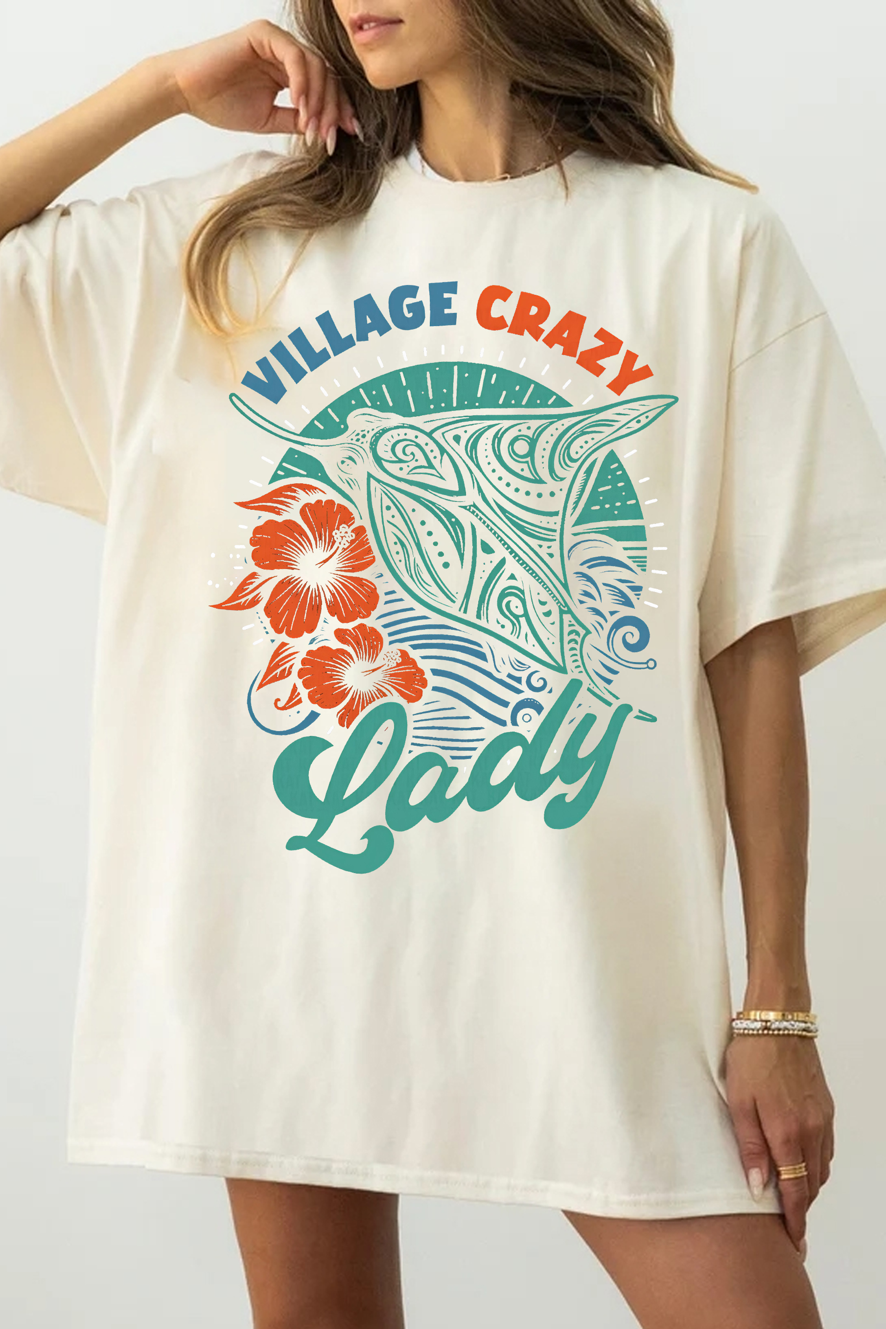 New Village Crazy Lady Tee For Women