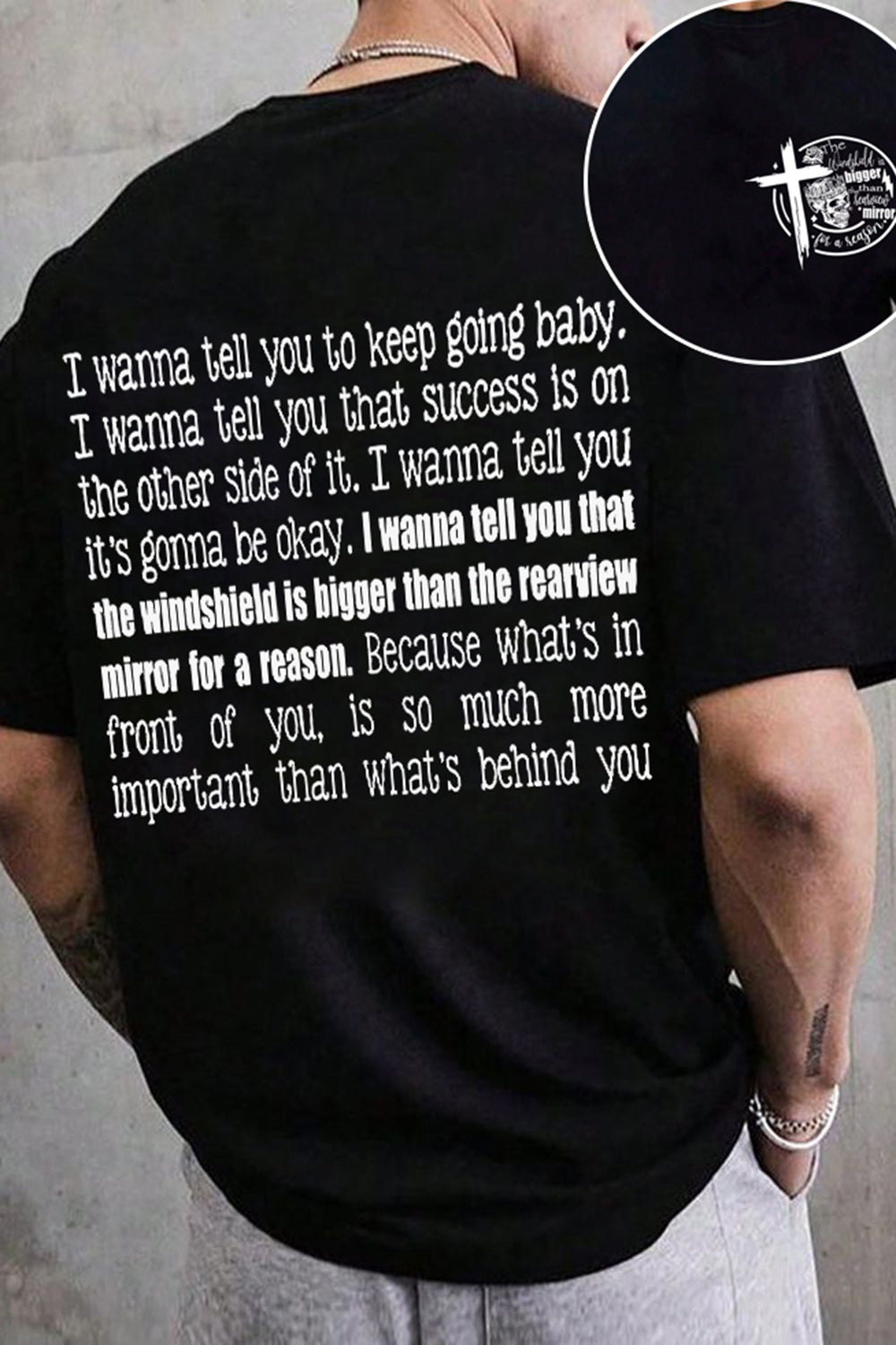 T-Shirt The Windshield Merch, Shirt The Windshield Is Bigger Than The Rearview Mirror Jelly Roll For Men