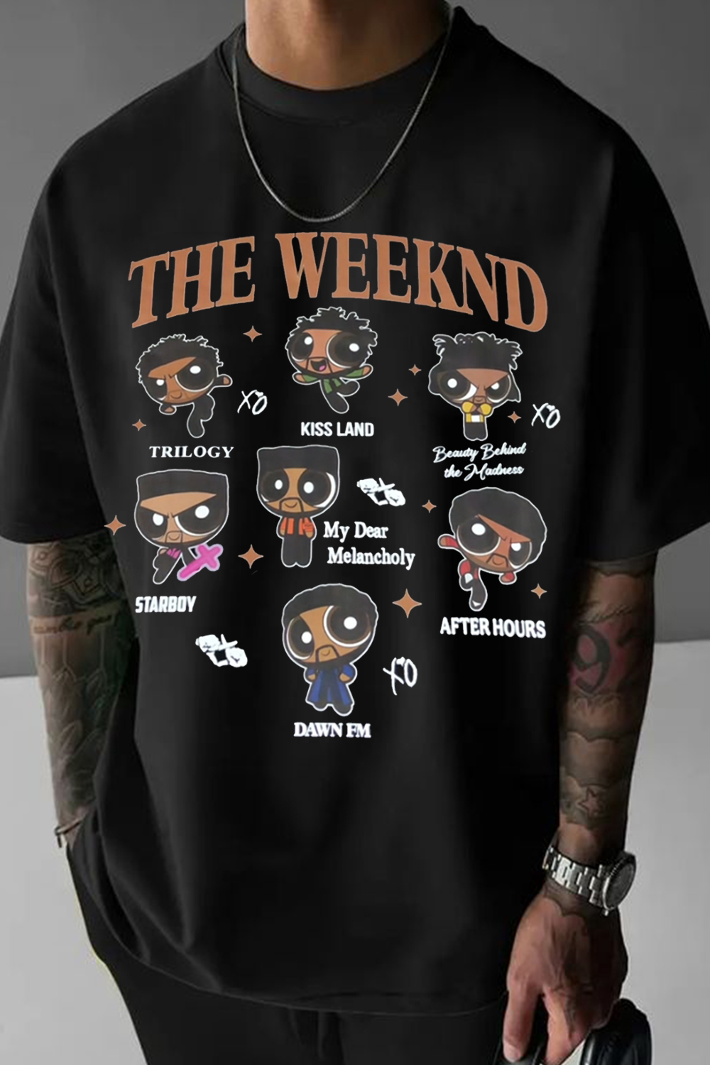 T-Shirt The Weeknd Merch, Shirt The Weeknd Cartoon Short-Sleeved Men'S