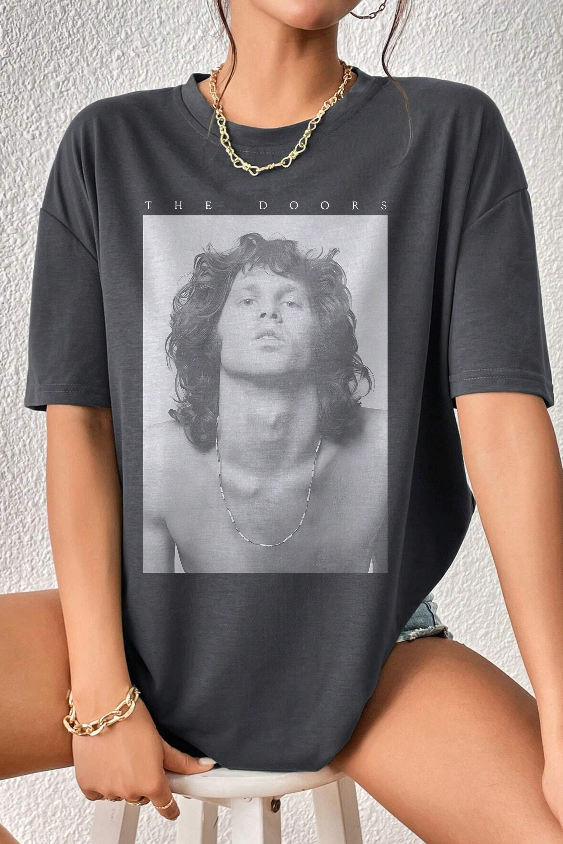 T-Shirt The Doors Merch, Shirt The Doors Jim Morrison Necklace For Women