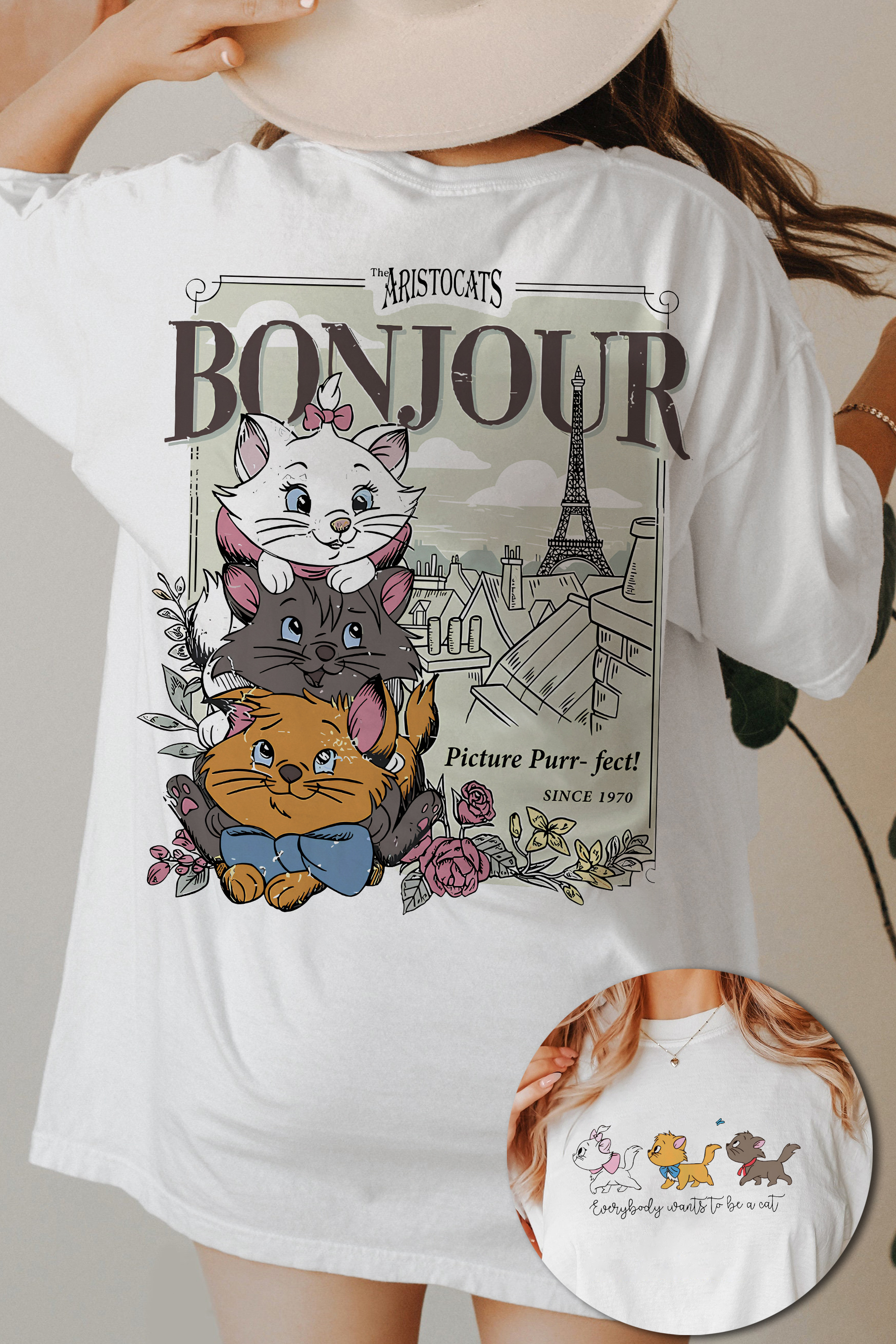 T-Shirt The Aristocats Merch, Shirt The Aristocats Bonjour Since 1970 For Women