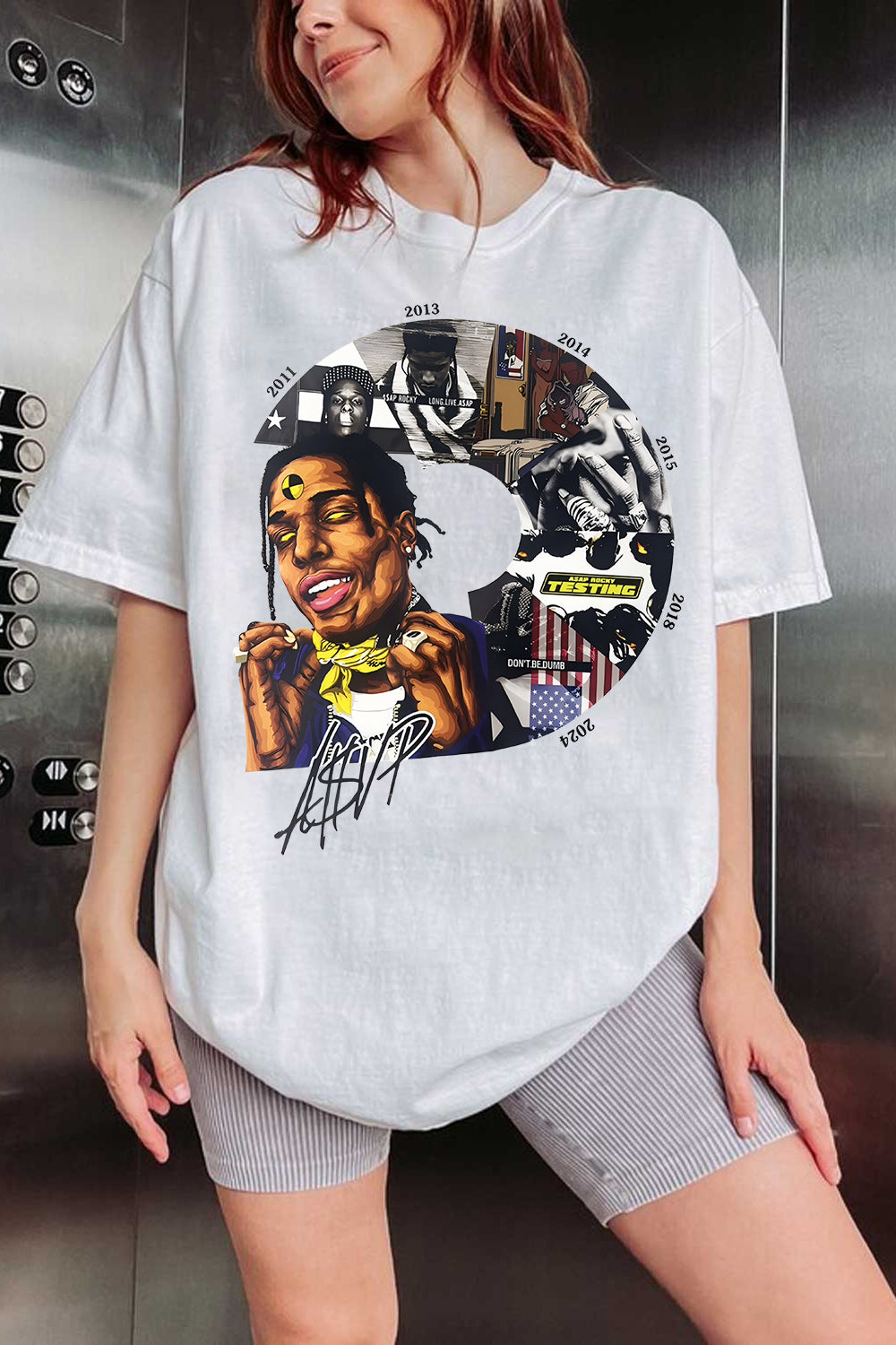 T-Shirt Streetwear Asaprocky Merch, Shirt Streetwear Asaprocky Album For Women