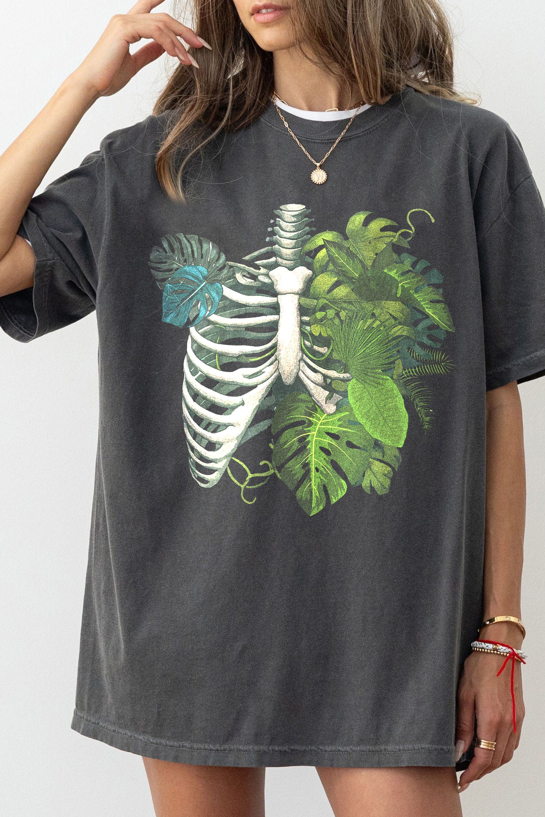 New T-Shirt Skeleton Plant Merch, Shirt Skeleton Plant Body For Women