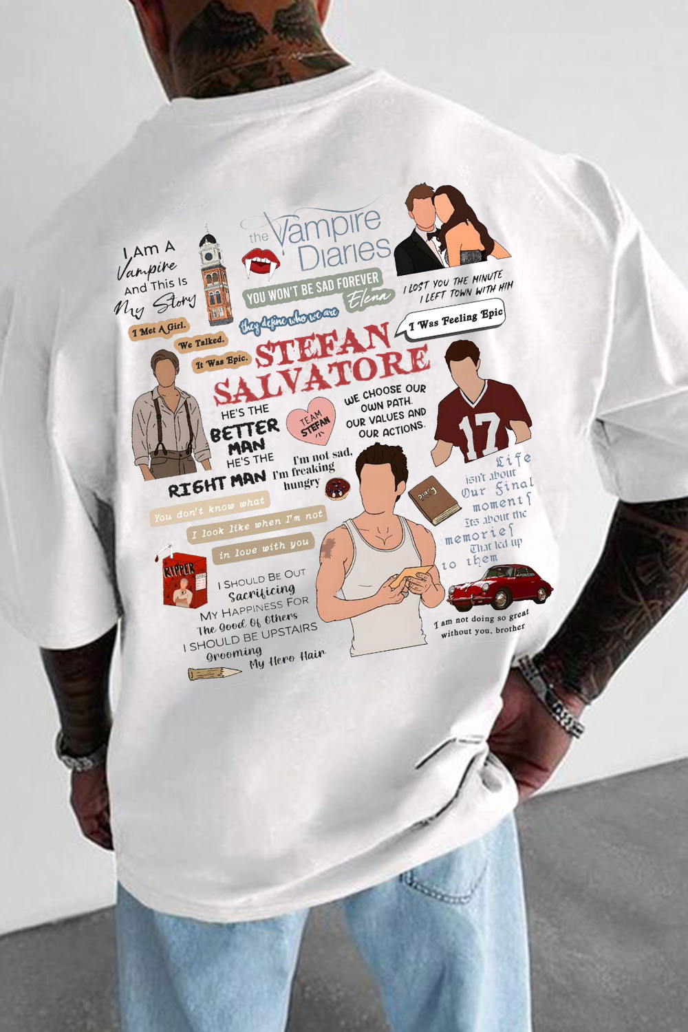 New T-Shirt Singer Cartoon Merch, Shirt Singer Cartoon Back Print Round Neck Short Sleeve