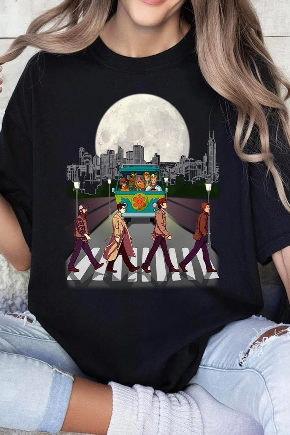New T-Shirt Scoobynatural Supernatural Merch, Shirt Scoobynatural Supernatural Print Short-Sleeved
