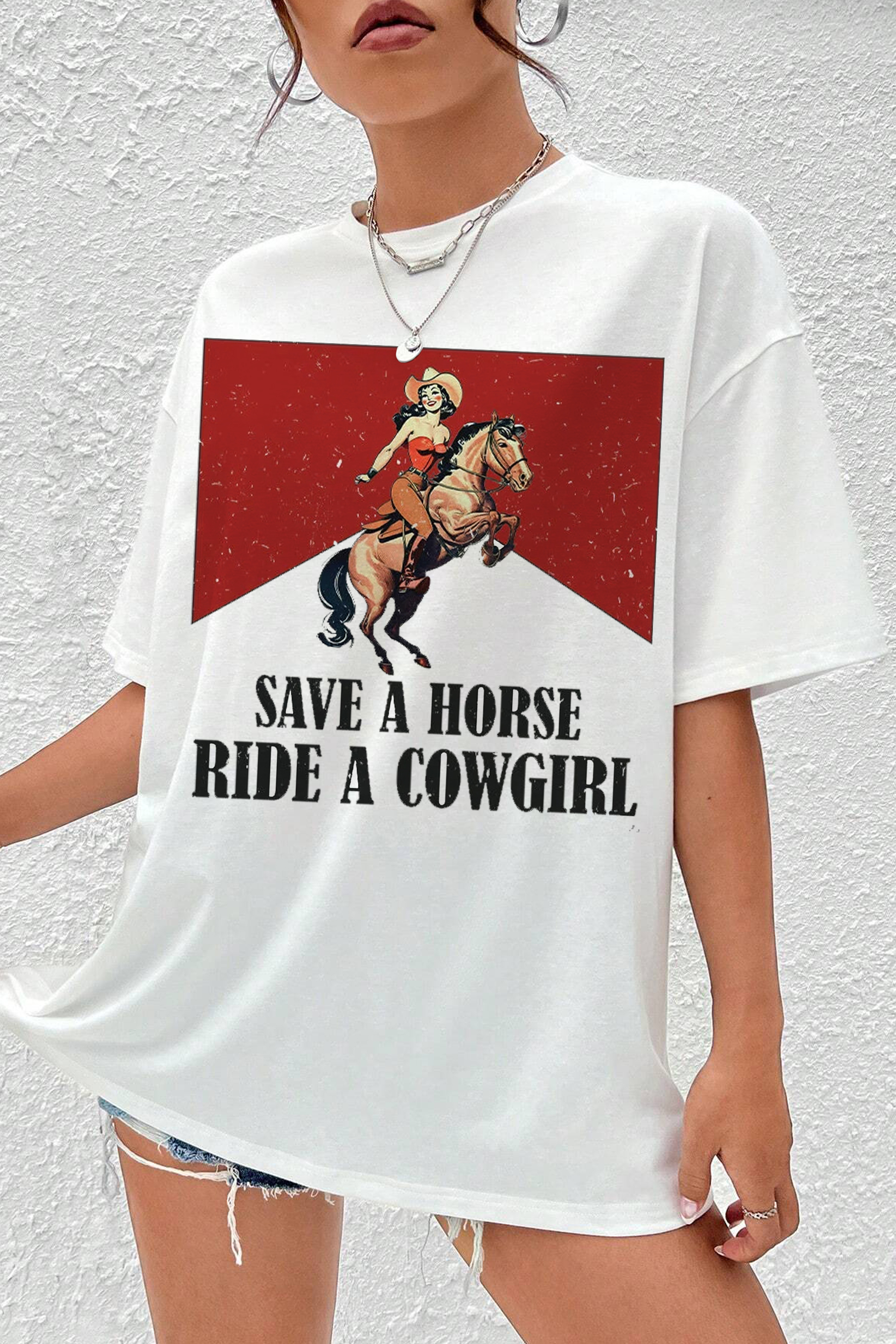 New T-Shirt Save A Merch, Shirt Save A Horse Ride A Cowgirl Lgbt Pride Month For Women