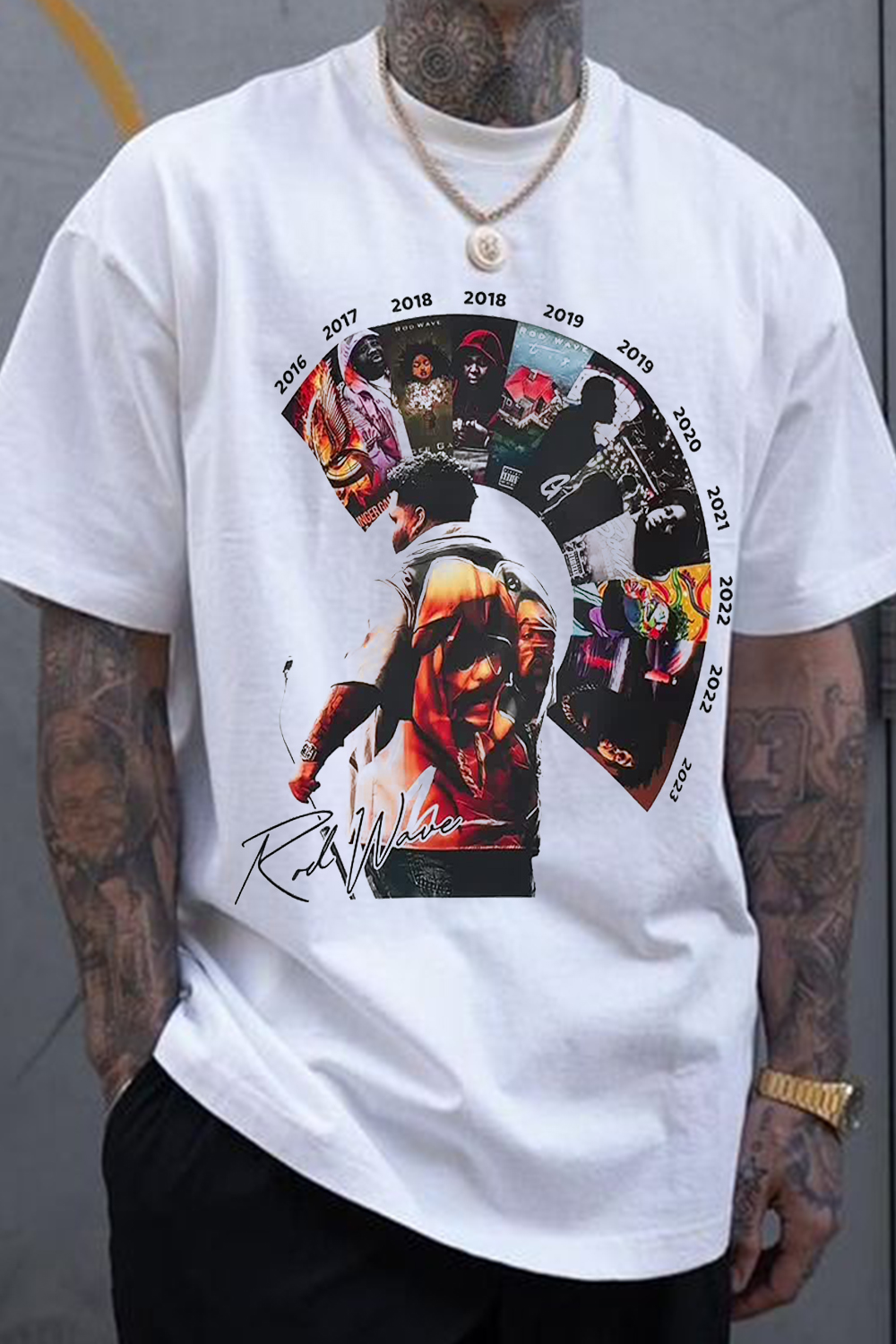 New T-Shirt Rod Wave Merch, Shirt Rod Wave Personalized Casual Print Round Neck Short-Sleeved