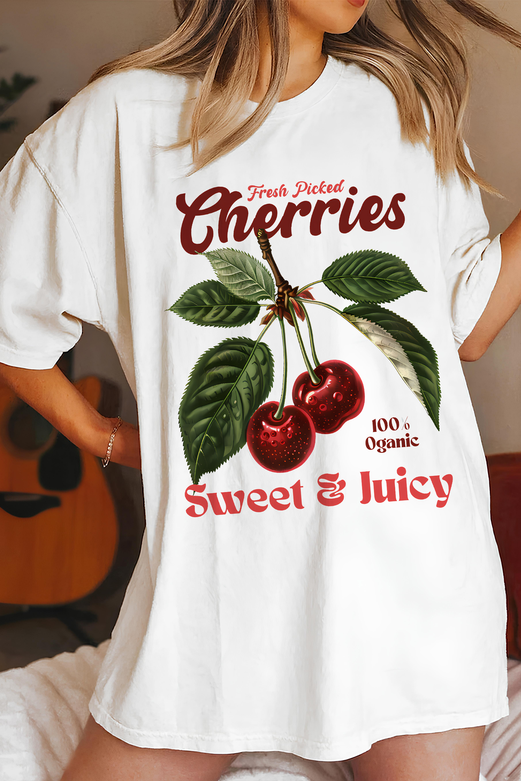 New T-Shirt Retro Cherries Merch, Shirt Retro Cherries For Women