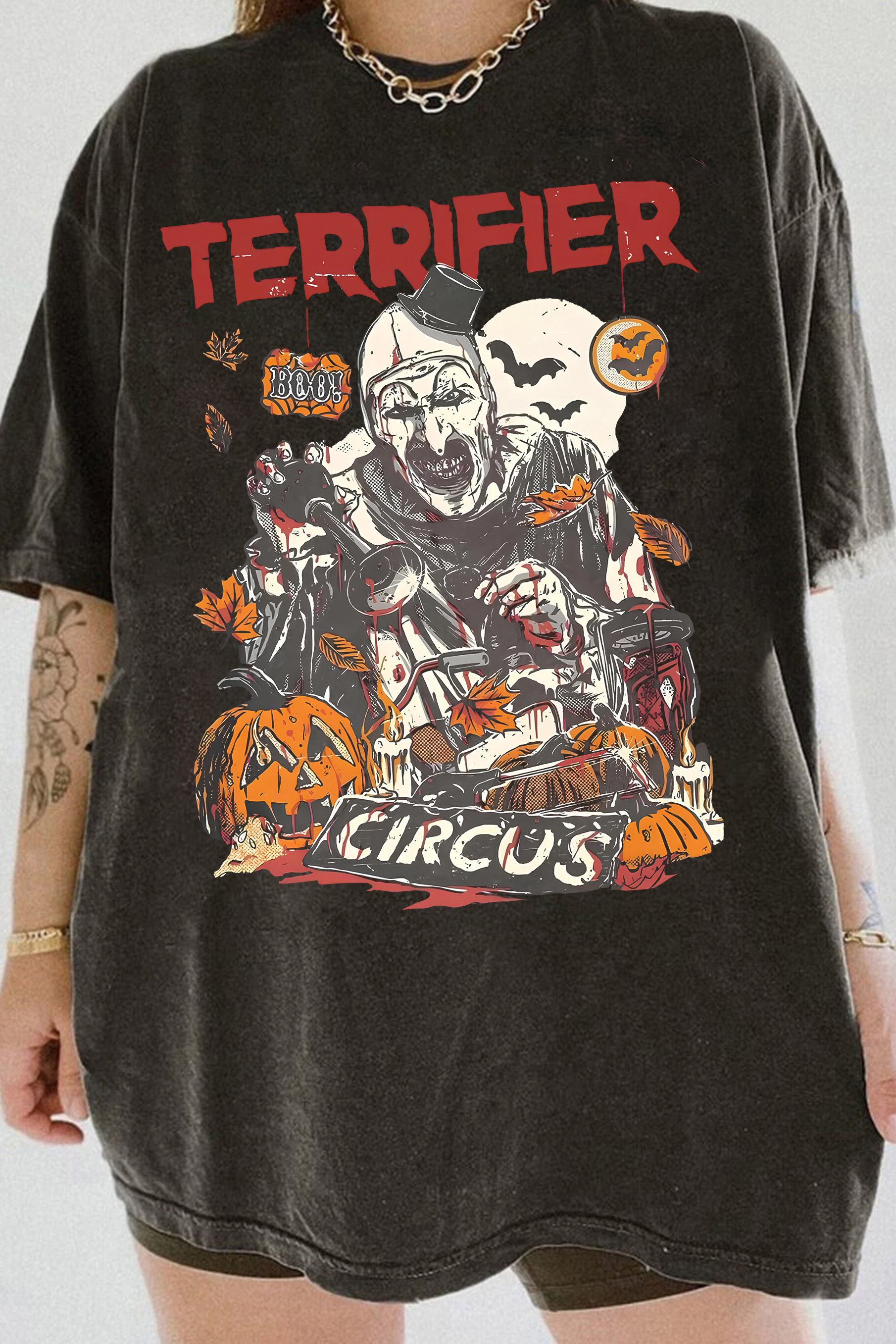 New T-Shirt Retro Terrifier Merch, Shirt Retro Terrifier Art For Women