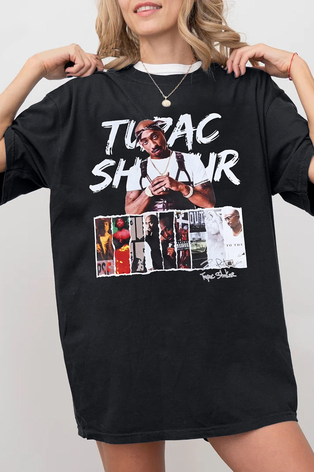 T-Shirt Rapper 2Pac Merch, Shirt Rapper 2Pac Album Graphic For Women