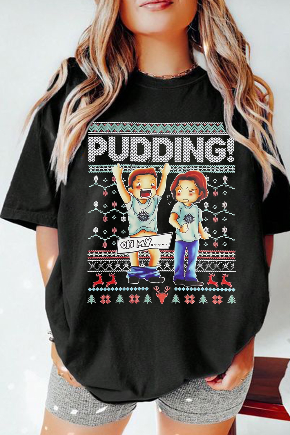 New T-Shirt Pudding Print Merch, Shirt Pudding Print Short-Sleeved