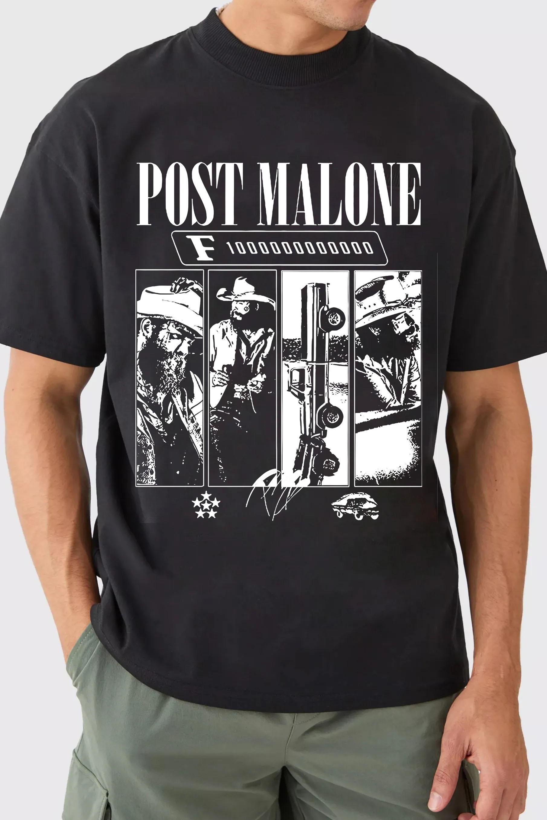 New T-Shirt Post Malone Merch, Shirt Post Malone F1-Trillion Album -Men