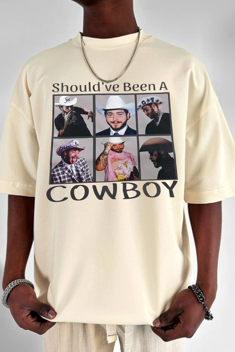 New T-Shirt Post MaloneS Merch, Shirt Post MaloneS Cowboy Era Crew Neck