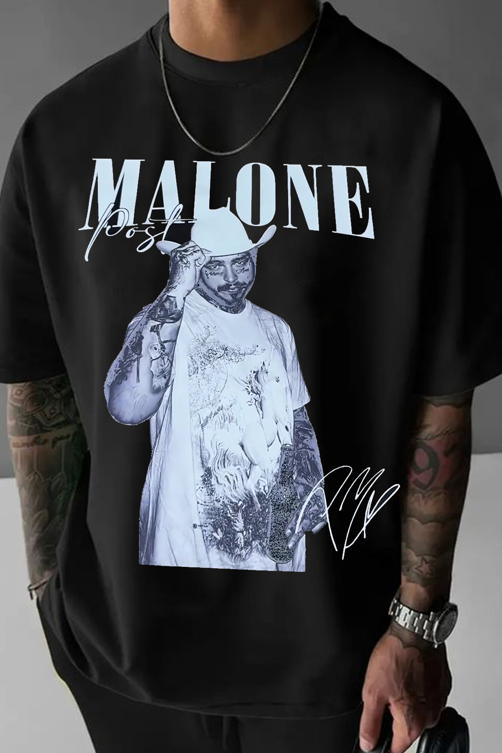 New T-Shirt Postmalone Printed Merch, Shirt Postmalone Printed Round Neck Short Sleeve