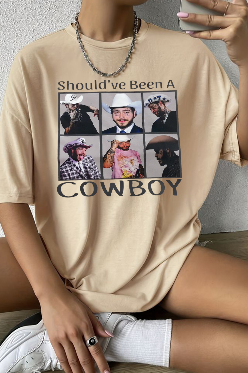 New T-Shirt Post MaloneS Merch, Shirt Post MaloneS Cowboy Era Round Neck Short Sleeve