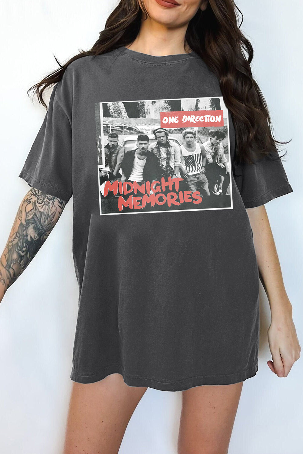 New T-Shirt One Direction Merch, Shirt One Direction World Tour Midnight Memories For Women