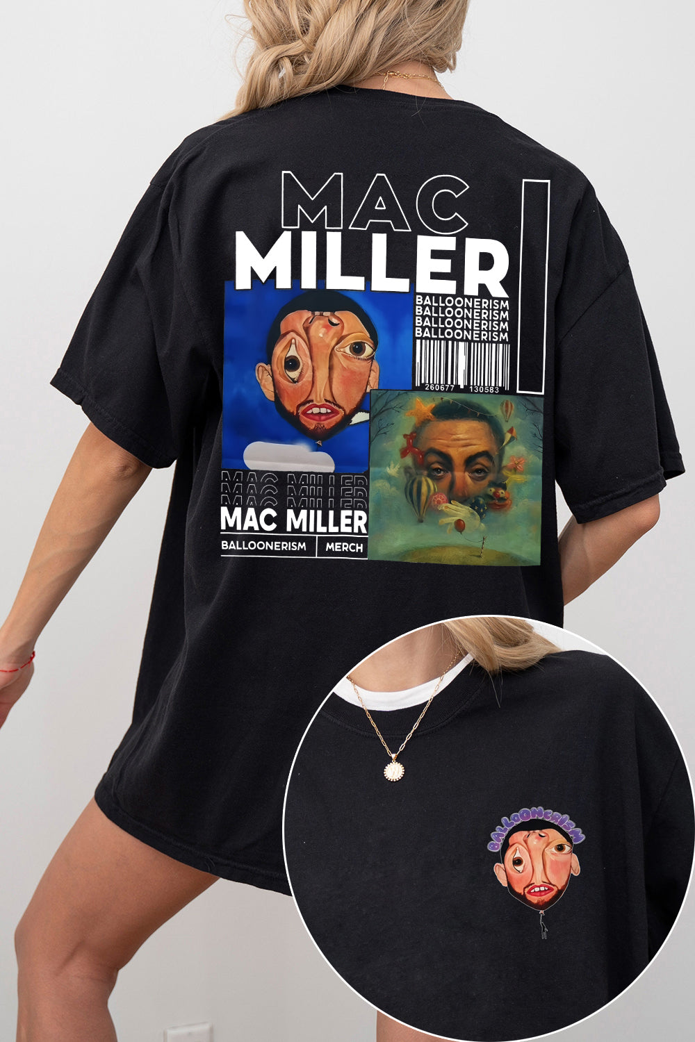 T-Shirt Mac Miller Merch, Shirt Mac Miller Balloonerism Album For Women