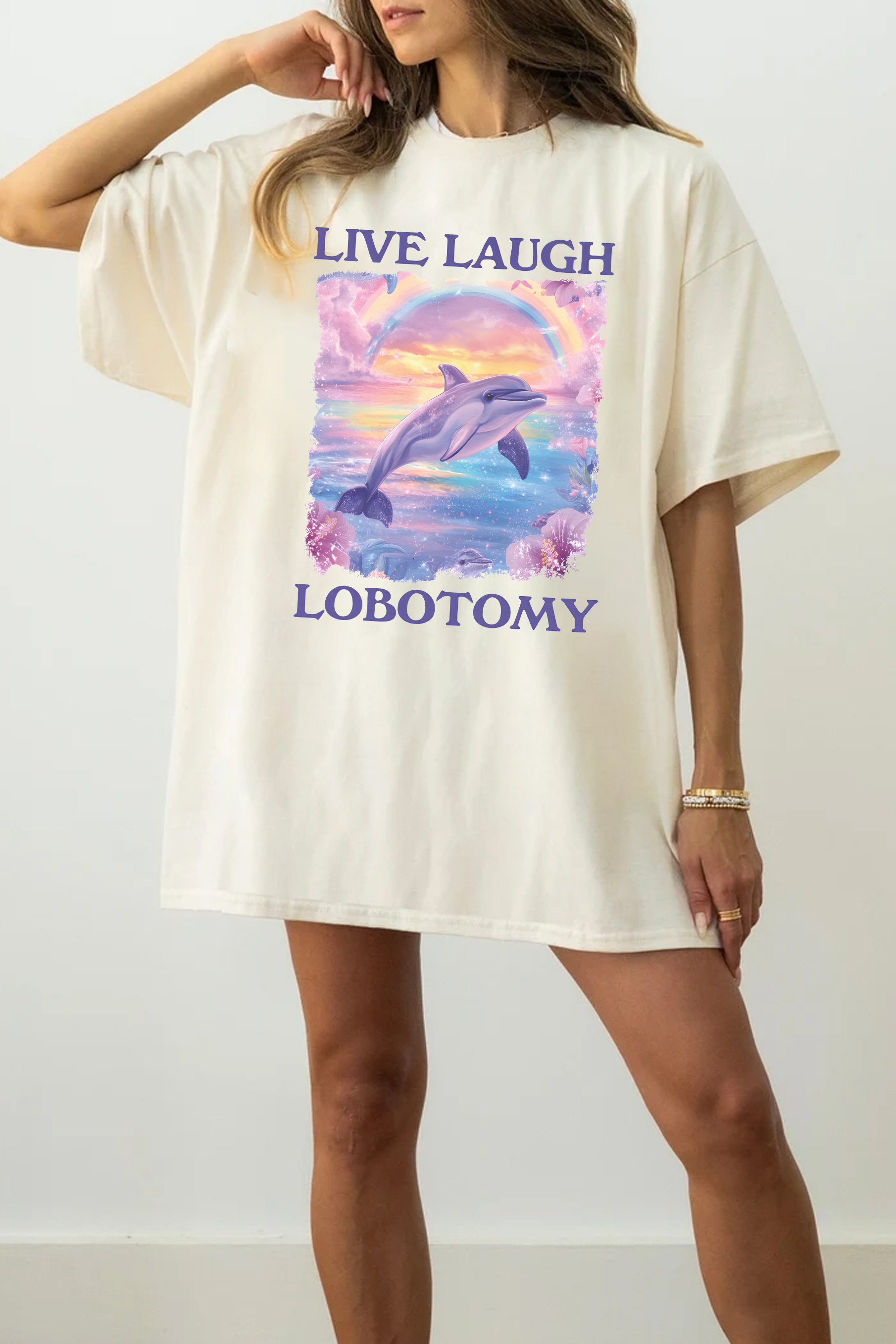 T-Shirt Live Laugh Merch, Shirt Live Laugh Lobotomy For Women