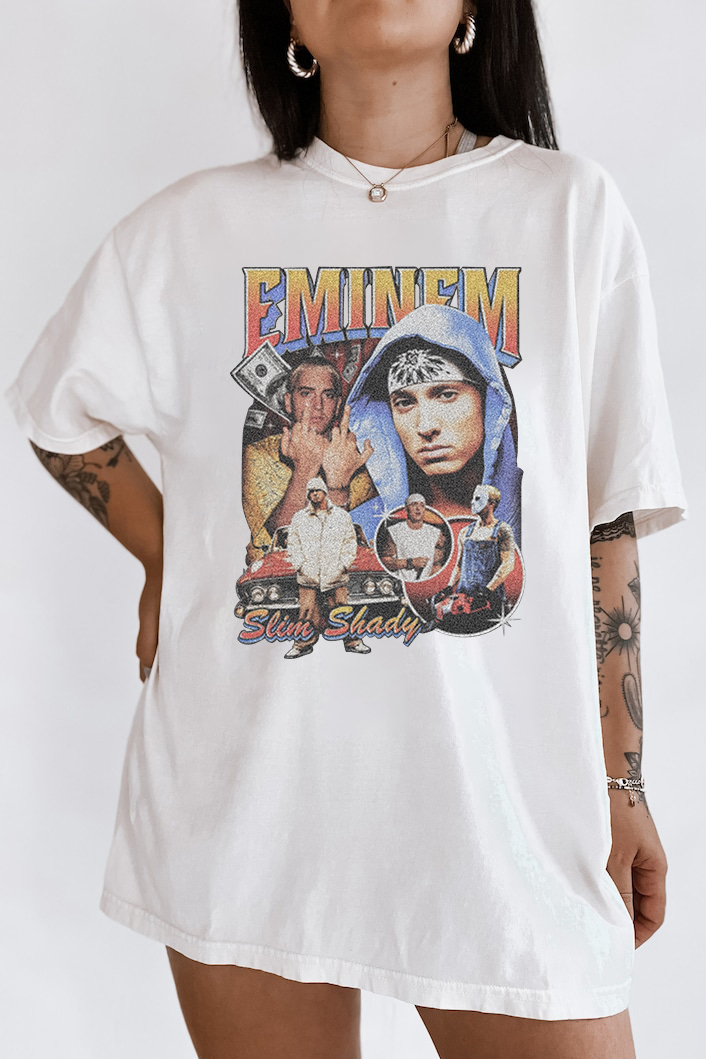 T-Shirt Limited Eminem Merch, Shirt Limited Eminem Slim Shady Vintage For Women