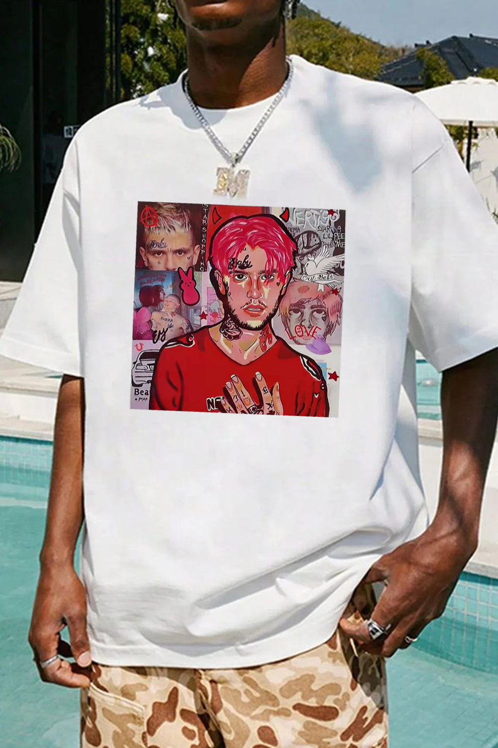 T-Shirt Lilpeep Cartoon Merch, Shirt Lilpeep Cartoon Men'S