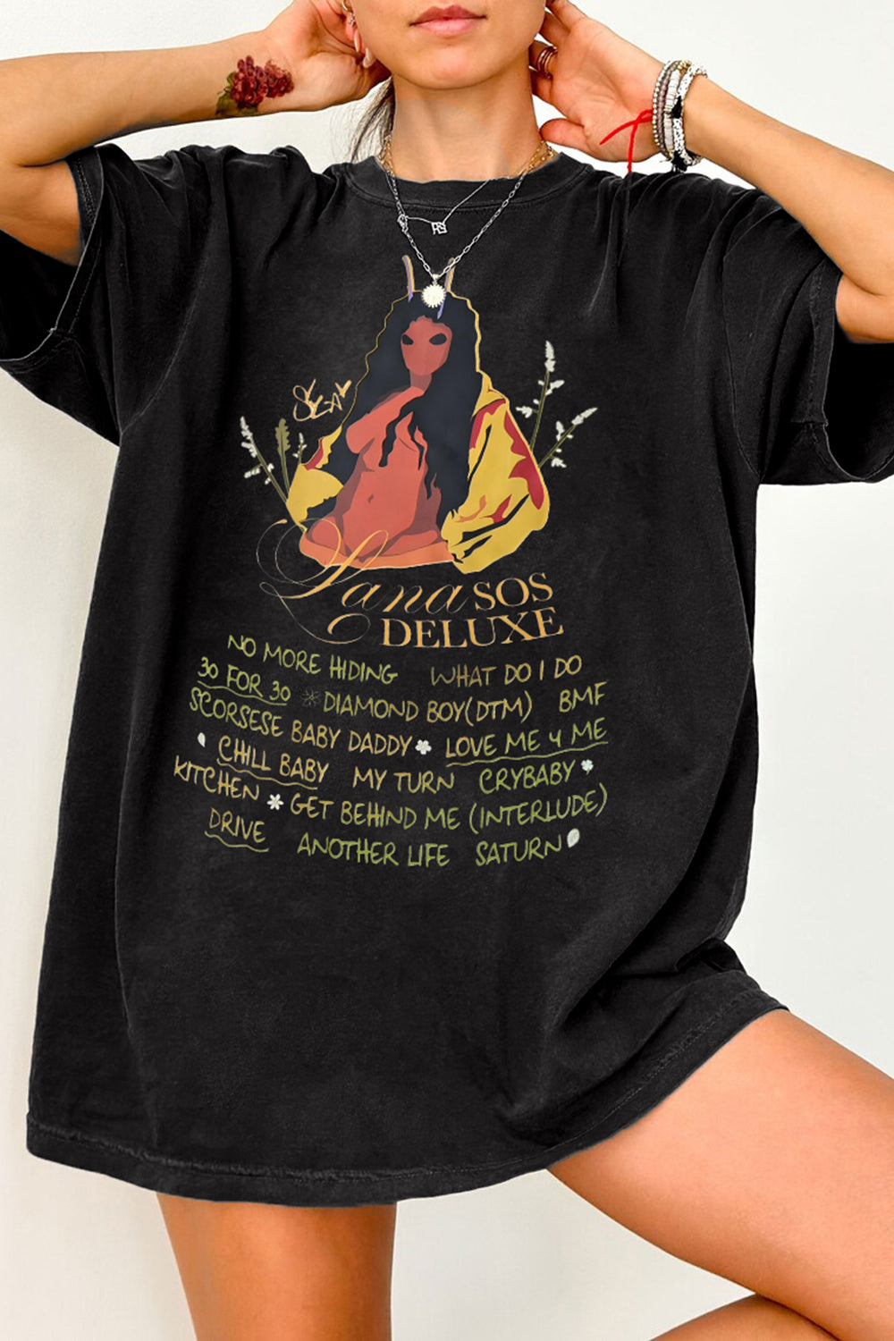 T-Shirt Lana Sos Merch, Shirt Lana Sos Deluxe Sza Album For Women