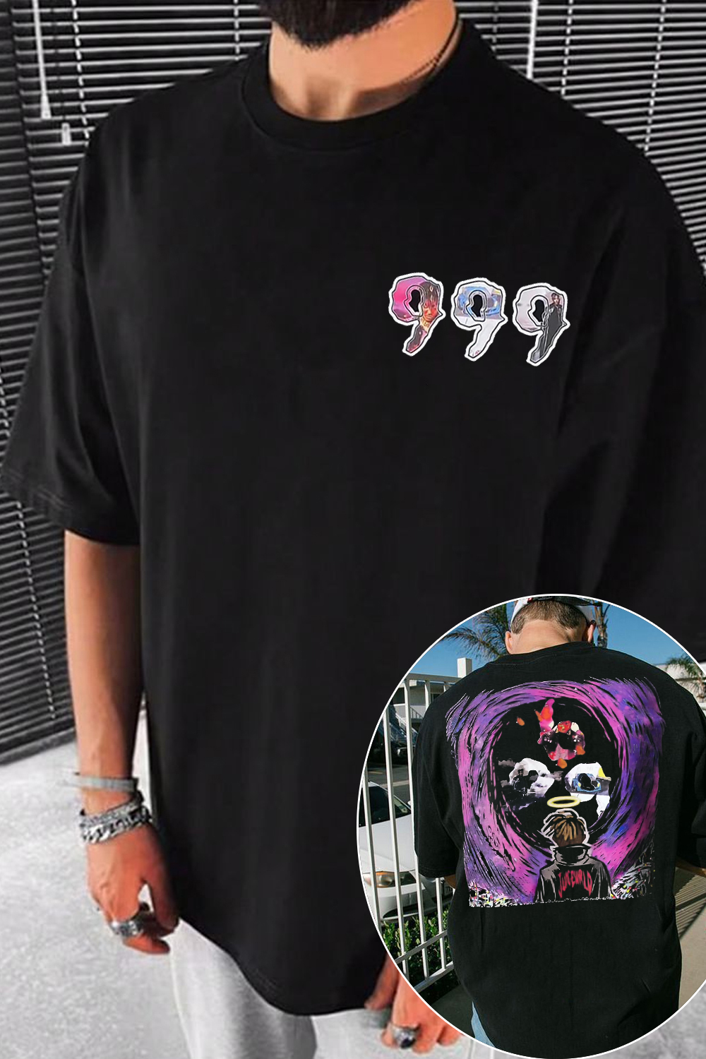 T-Shirt Juiceworld999 Cartoon Merch, Shirt Juiceworld999 Cartoon Men'S Short-Sleeved