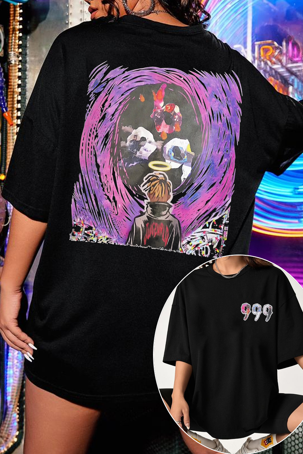 New T-Shirt Juiceworld999 Cartoon Merch, Shirt Juiceworld999 Cartoon For Women