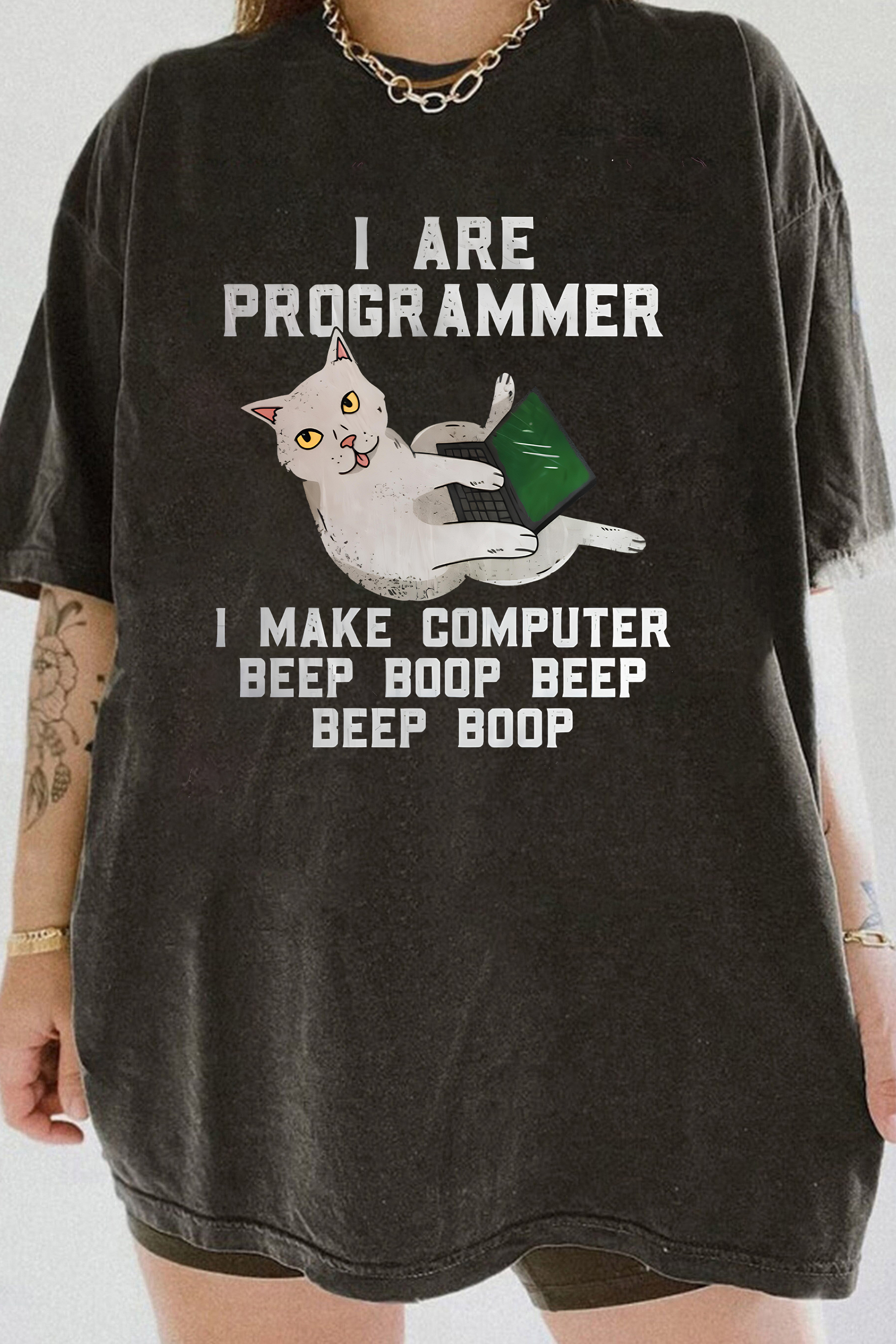 T-Shirt I Programmer Merch, Shirt I Programmer Beep Boop Cat For Women