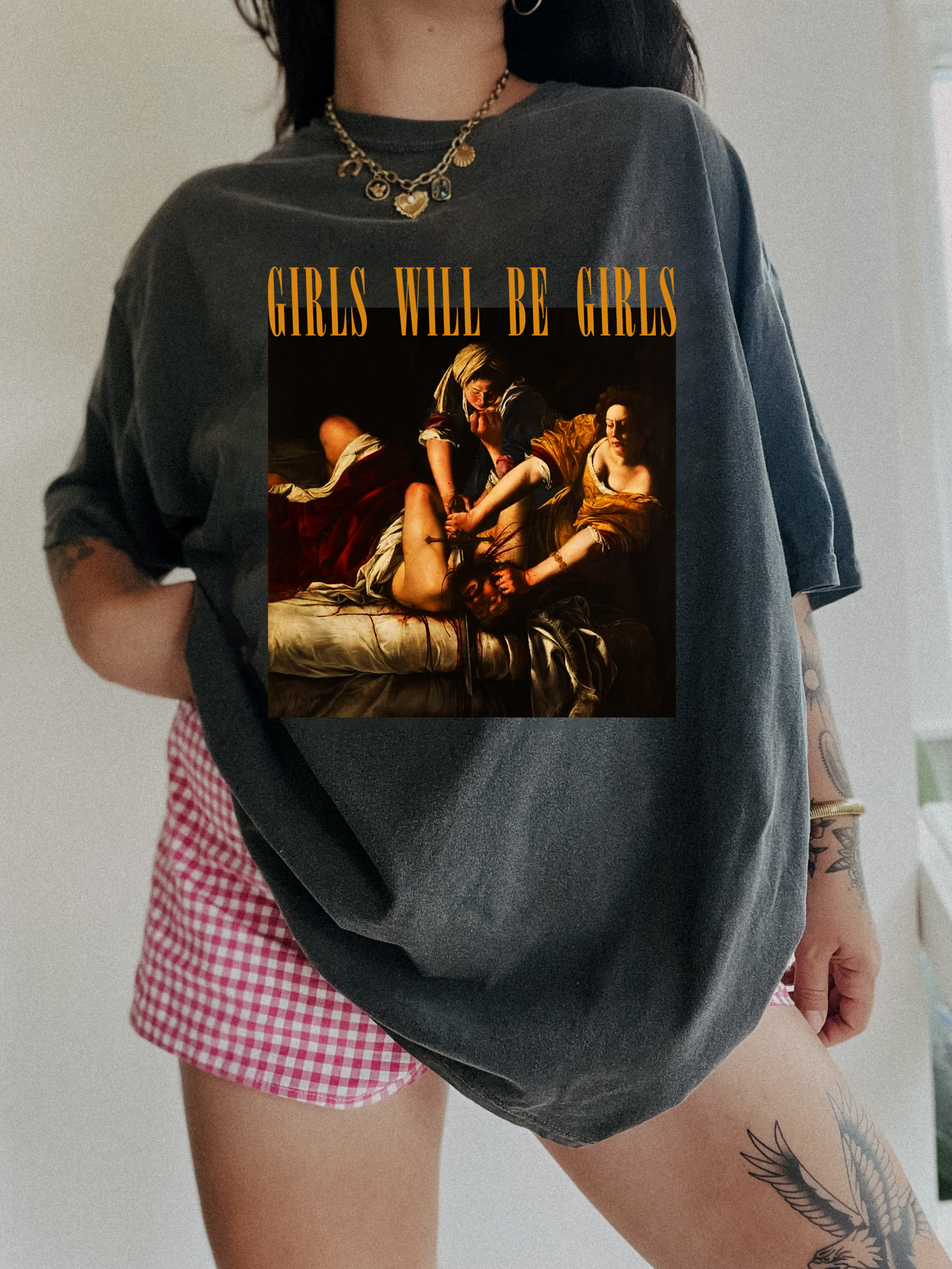 New T-Shirt Girls Will Merch, Shirt Girls Will Be Girls! Judith Beheading Holofernes For Women