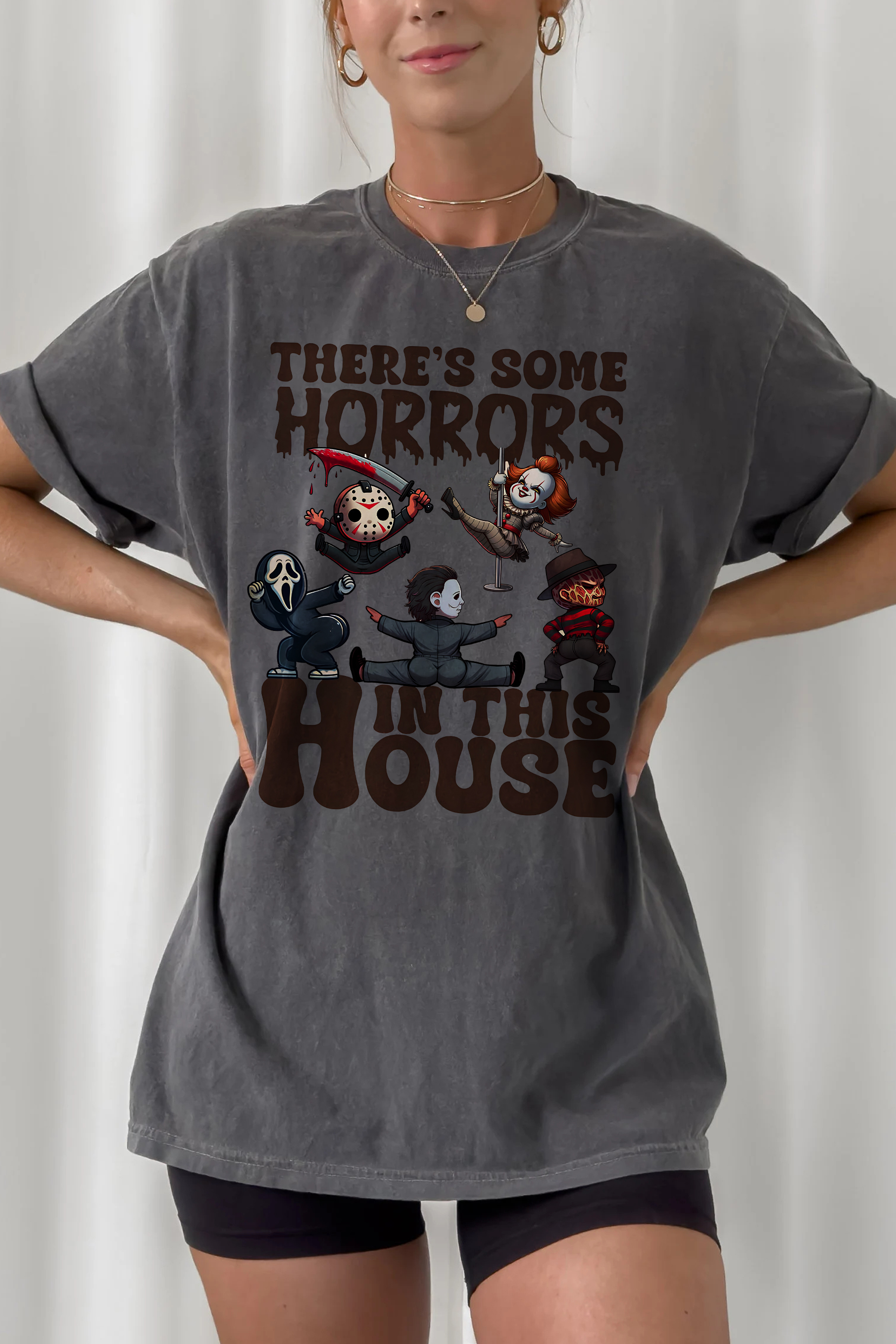 New T-Shirt Funny Spooky Merch, Shirt Funny Spooky Vibes Only With This Horror For Women