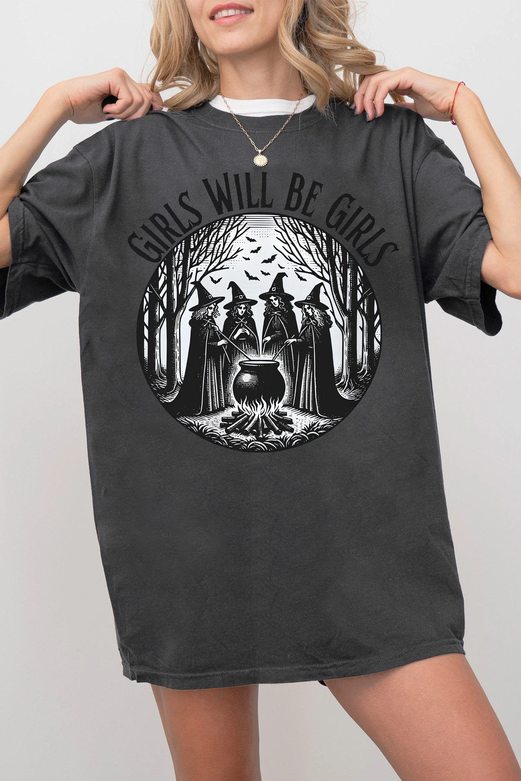 New T-Shirt Girls Will Merch, Shirt Girls Will Be Girls Funny Witch For Women