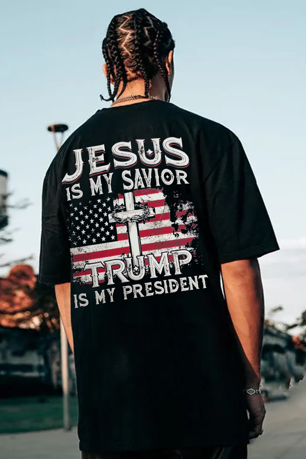 New T-Shirt Faith In Merch, Shirt Faith In America Letter Print Round Neck Short Sleeve