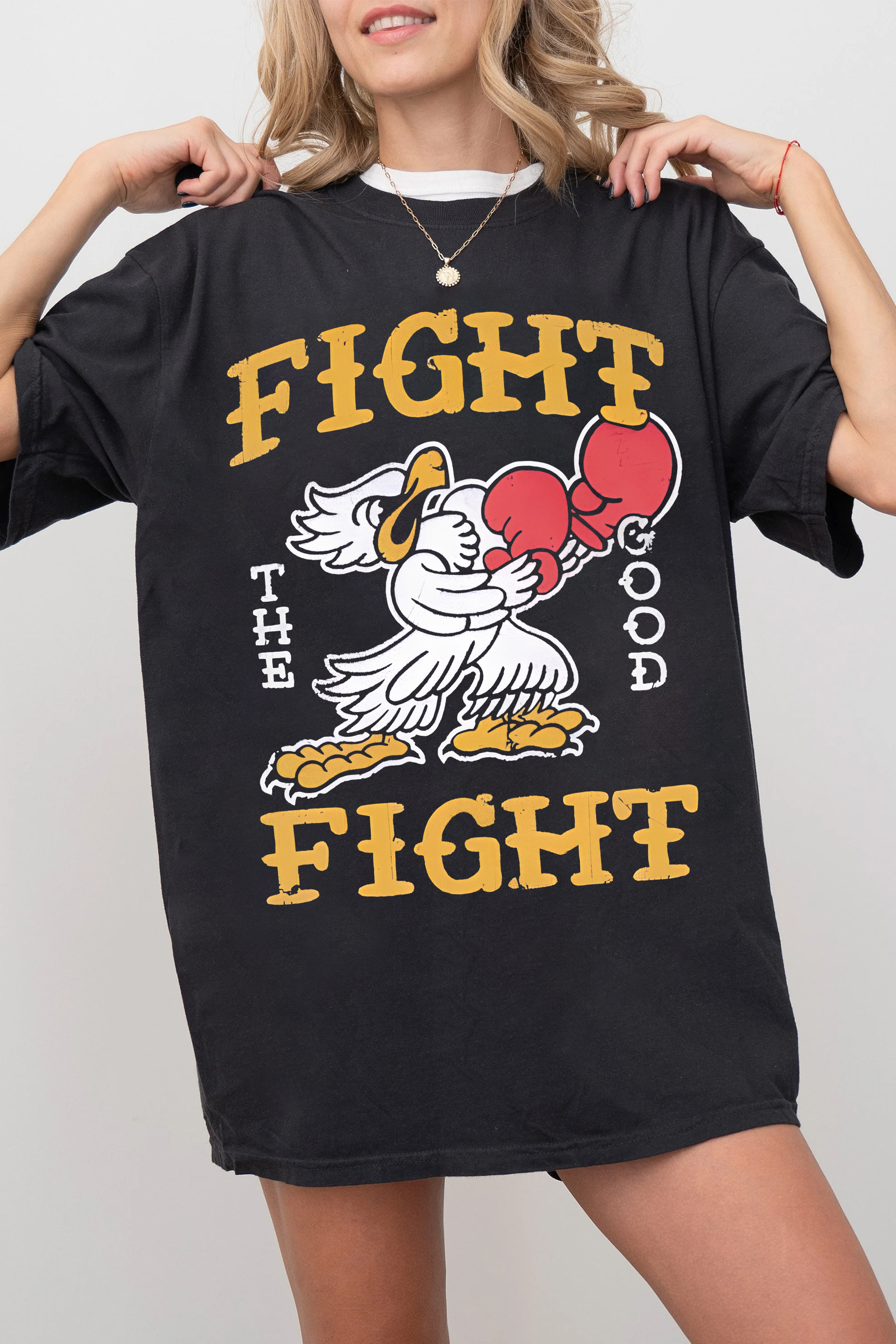 New T-Shirt Fight The Merch, Shirt Fight The Good Fight Bird Boxing For Women