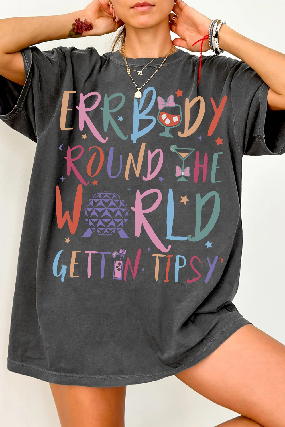 New T-Shirt Errbody Round Merch, Shirt Errbody Round The World Gettin Tipsy For Women