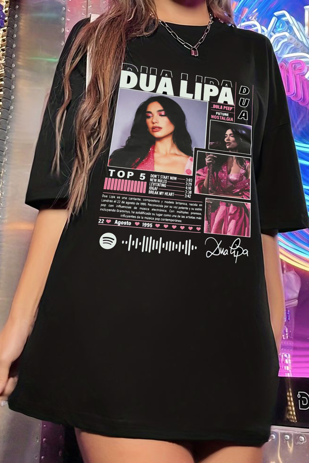 New T-Shirt Dua Lipa Merch, Shirt Dua Lipa Fan Print Short Sleeve