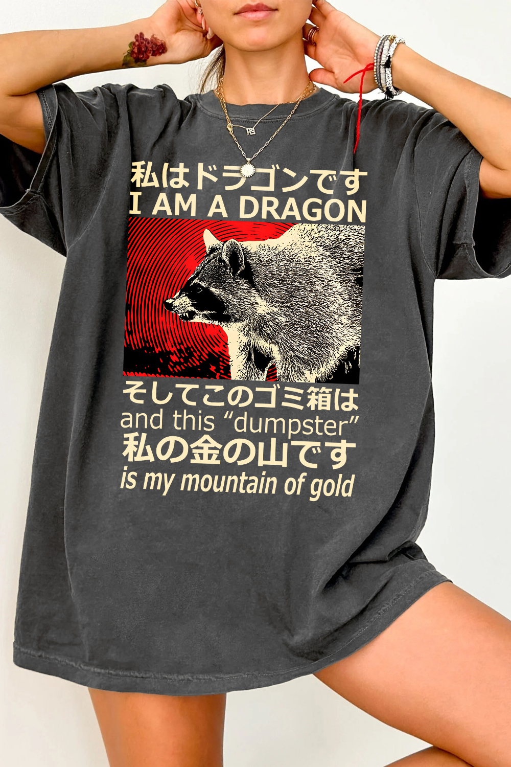 New T-Shirt Dragon Raccoon Merch, Shirt Dragon Raccoon For Women