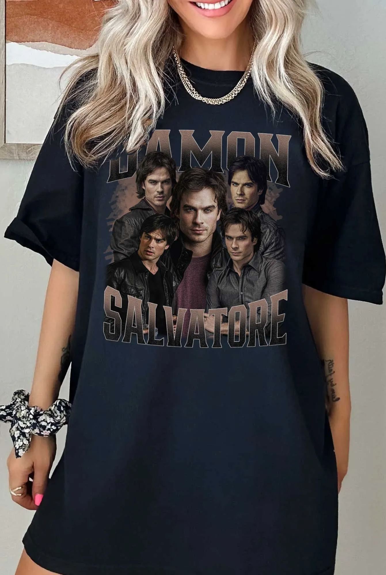 New T-Shirt Damon Salvatore Merch, Shirt Damon Salvatore For Women