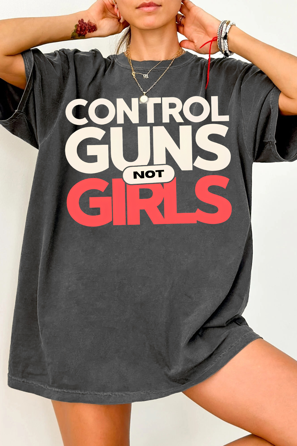 New T-Shirt Control Guns Merch, Shirt Control Guns Not Girls For Women