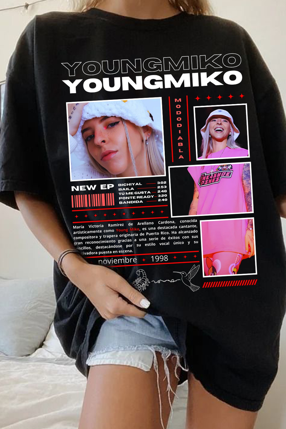 T-Shirt Contrast Color Merch, Shirt Contrast Color Personality Star Support Print Round Neck Short Sleeve